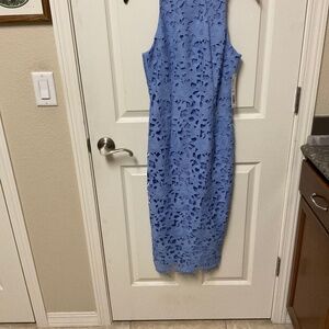 Antonio Melani size 0 cornflower blue lace dress over matching sheath.  NWT